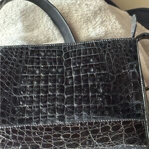 Black crocodile purse